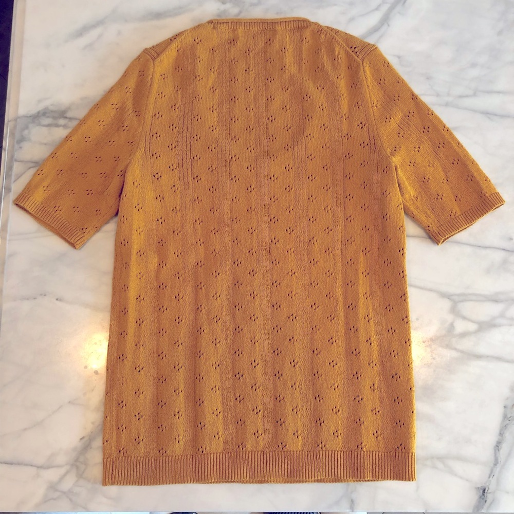 MADEWELL Pointelle Willford Sweater Tee Mustard Color Size XSmall - Picture 6 of 12
